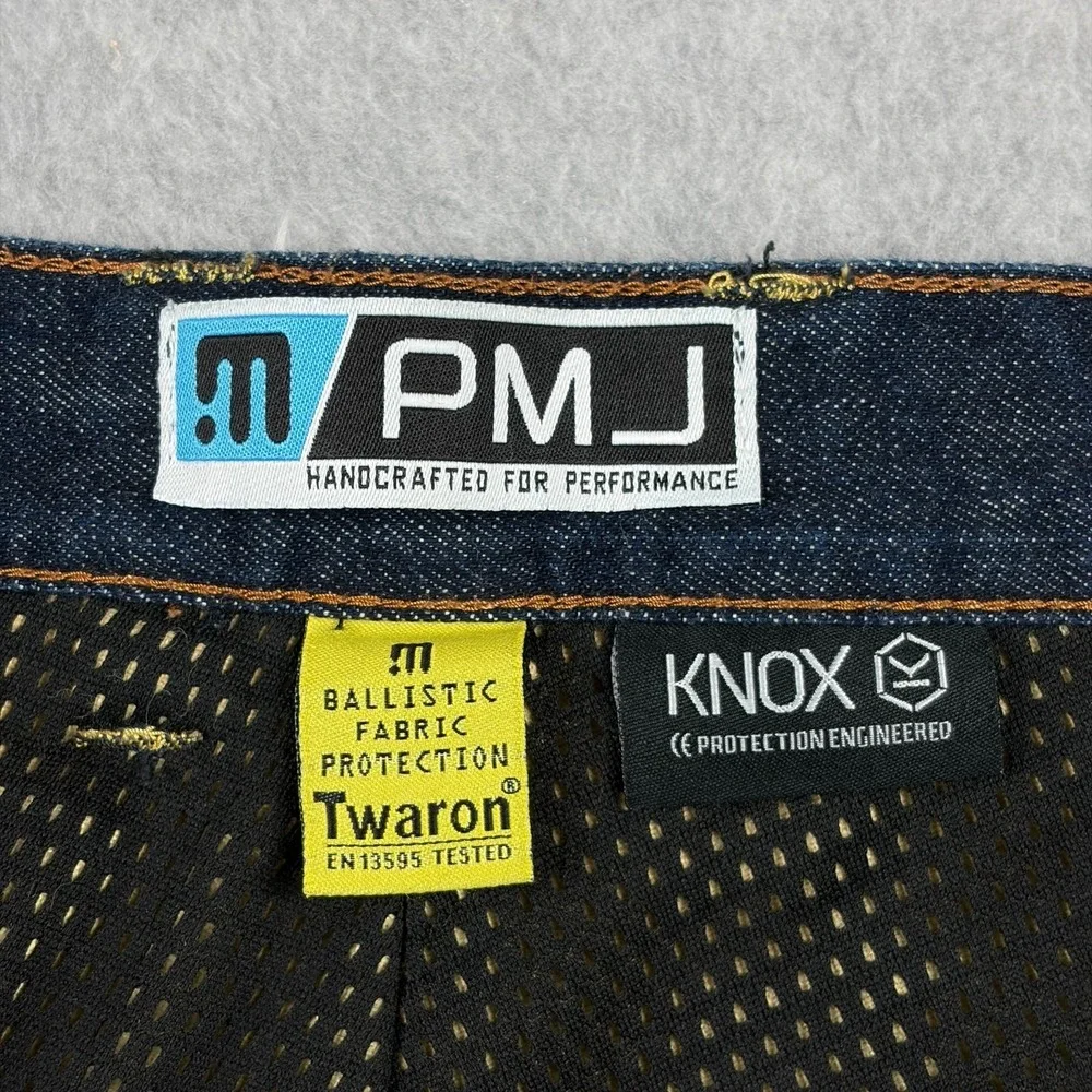 PMJ Motorcycle Jeans Men 36x34 Blue Raw Selvedge Denim Twaron Aramid Lined Italy